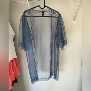 Victoria's Secret Midnight Blue Lace Robe